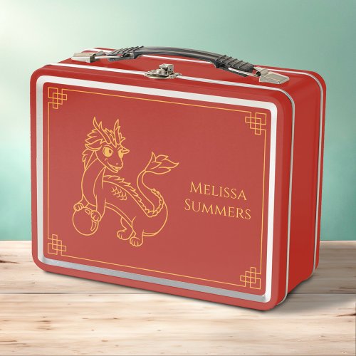 Year of the Dragon 2024 Chinese Zodiac Metal Lunch Box