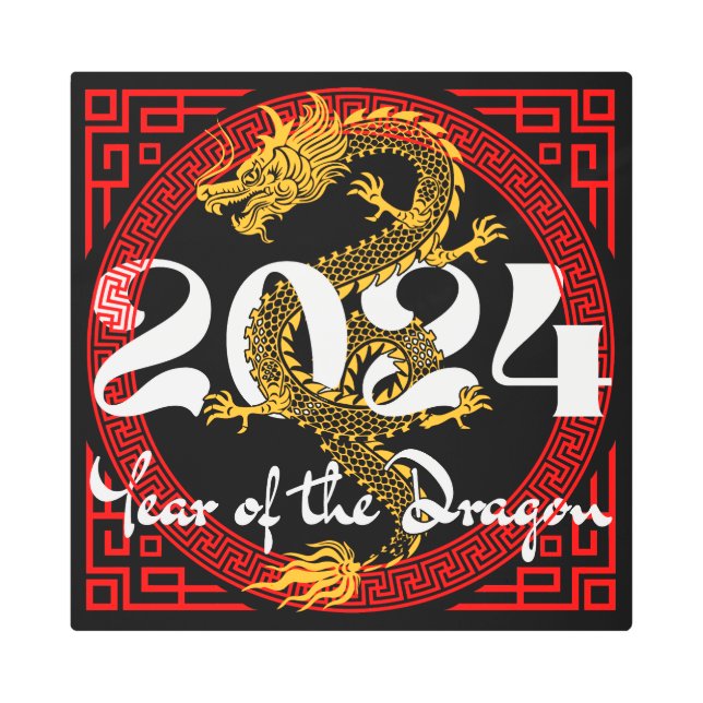 Year of the Dragon 2024 Chinese zodiac Metal Print (Front)