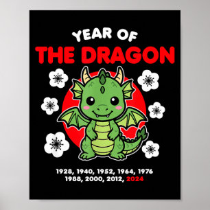 Year Of The Dragon 2024 Chinese Zodiac New Years K Poster