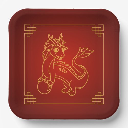 Year of the Dragon 2024 Chinese Zodiac Paper Plates