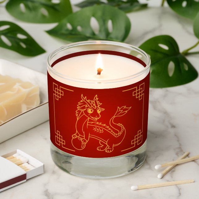 Year of the Dragon 2024 Chinese Zodiac Scented Candle (Lit)