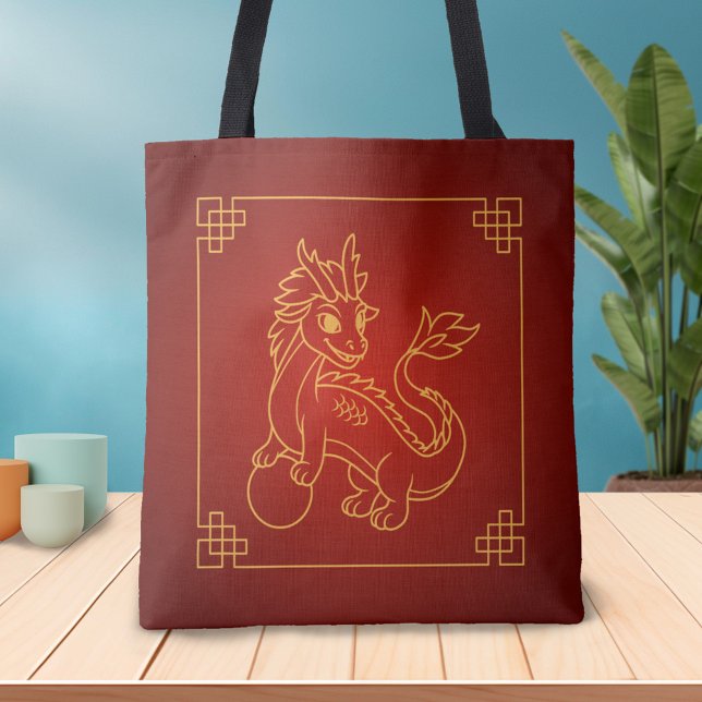 Year of the Dragon 2024 Chinese Zodiac Tote Bag (Creator Uploaded)