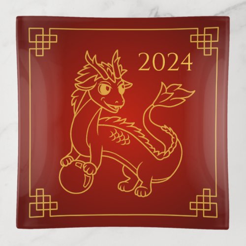 Year of the Dragon 2024 Chinese Zodiac Trinket Tray