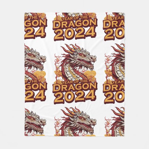 Year of the dragon 2024  fleece blanket