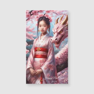 Year of the Dragon 2024 - Girl between Kirschblü