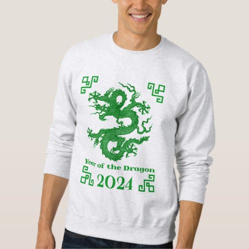 Year of the Dragon 2024 in Jade Green Sweatshirt