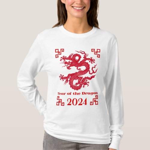 Year of the Dragon 2024 in Red T_Shirt