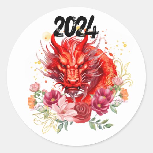 Year of the Dragon 2024 Lunar Year Dragon Classic Round Sticker