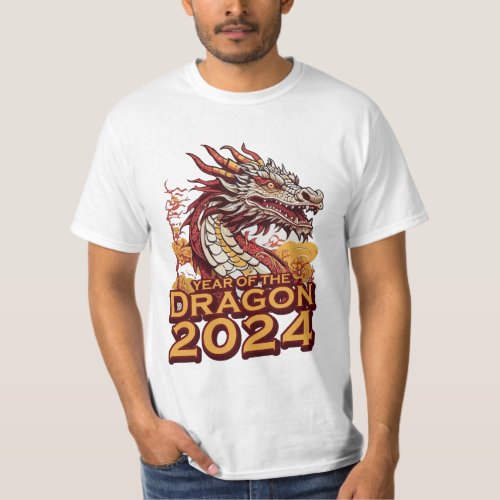 Year of the dragon 2024 Mens T_Shirts Dragon T_Shirt