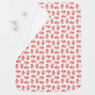 Year of the Dragon 2024  red, gold, white Baby Blanket