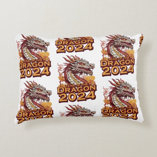 Year of the dragon 2024 Throw Pillows Dragon 2024 Accent Pillow