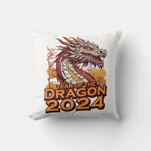 Year of the dragon 2024 Throw pillows Dragon Throw Pillow