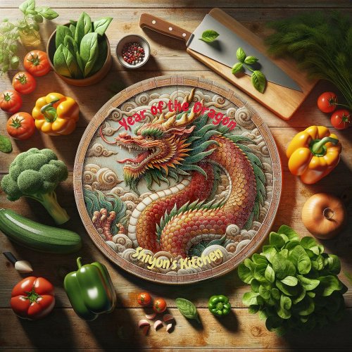 Year of the Dragon 2024 Traditional Ceramic Tile Cutting Board