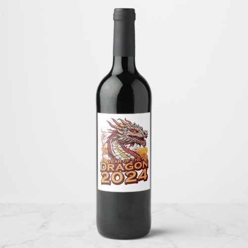 Year of the dragon 2024 wine label