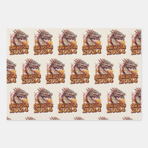 Year of the dragon 2024 wrapping papers, Dragon Paper Sheets
