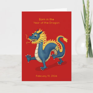 Year of the Dragon Baby Birth Annoucement Card