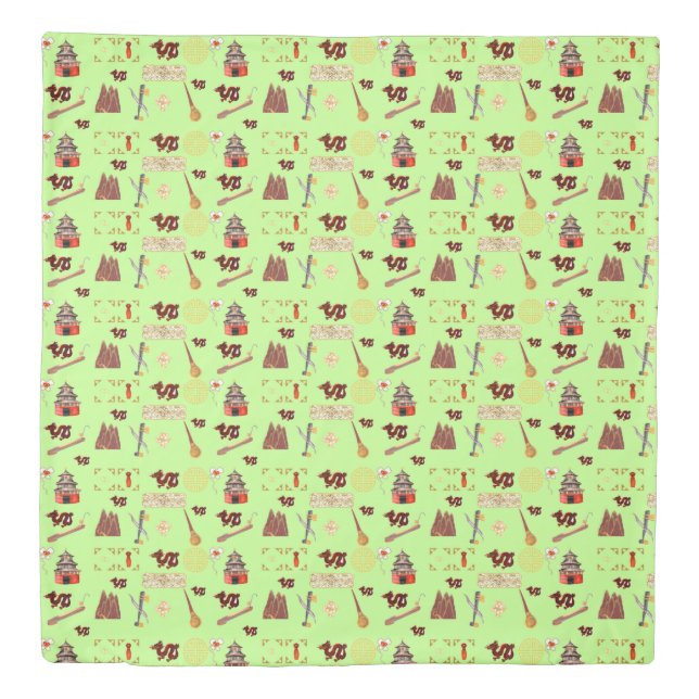 Year of The Dragon Chinese Favorites Music Luck Duvet Cover (Front)