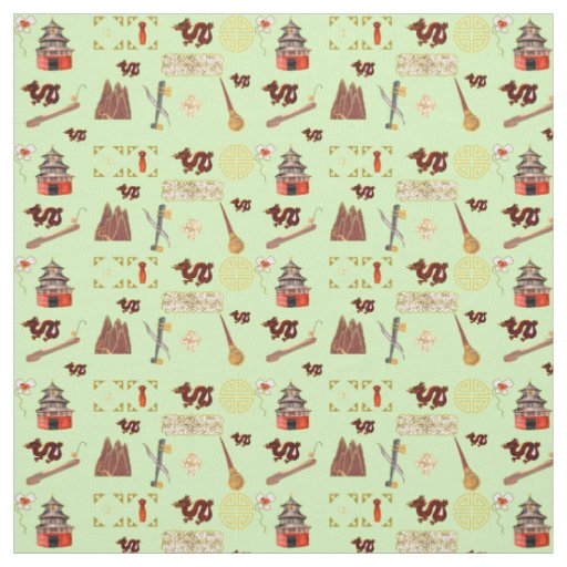 Year of The Dragon Chinese Favorites Music Luck Fabric