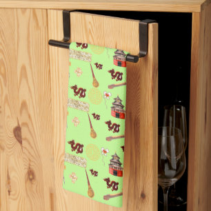 Year of The Dragon Chinese Favorites Music Luck Kitchen Towel