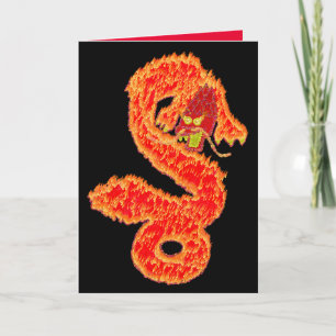 Year of the Dragon Chinese Lunar New Year glitter Holiday Card