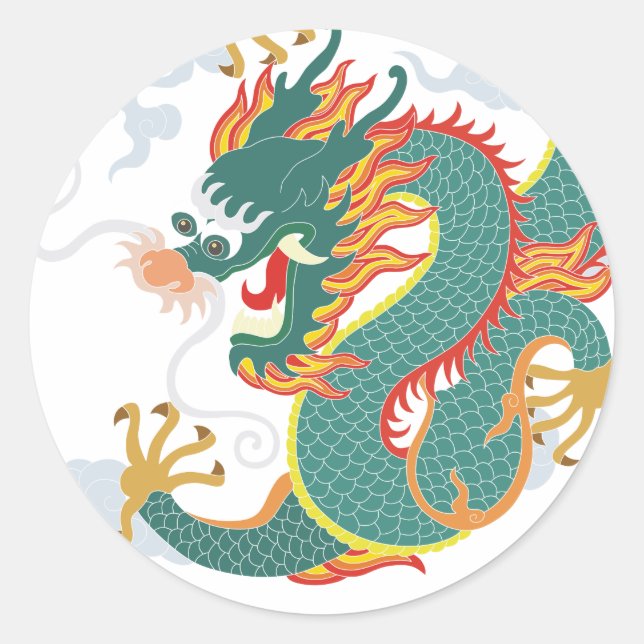 Year of the Dragon Chinese New Year 2024 Classic Round Sticker (Front)