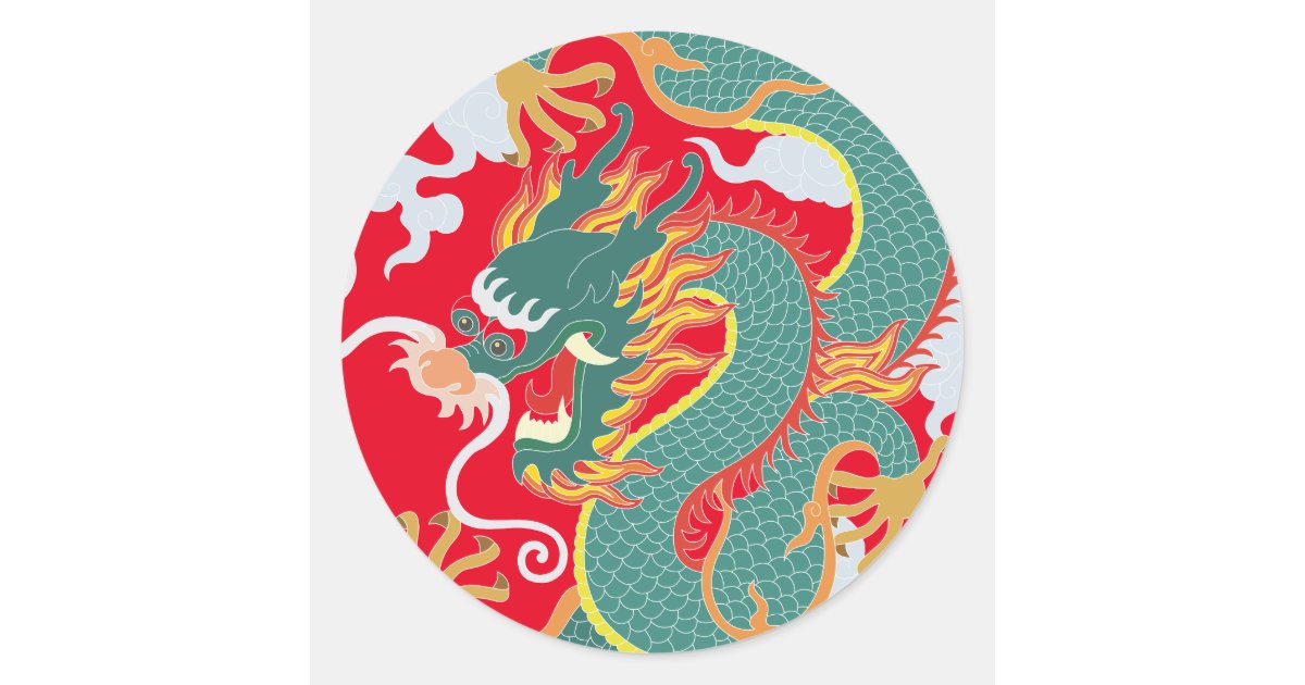 Year of the Dragon Chinese New Year 2024 Classic Round Sticker | Zazzle