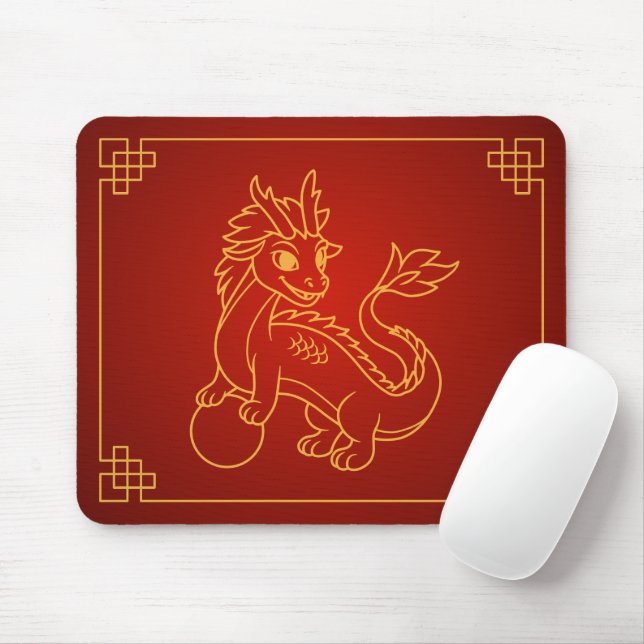 Year of the Dragon Chinese Zodiac Mouse Pad (With Mouse)