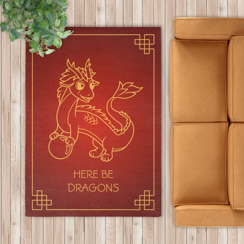 Year of the Dragon Chinese Zodiac Rug