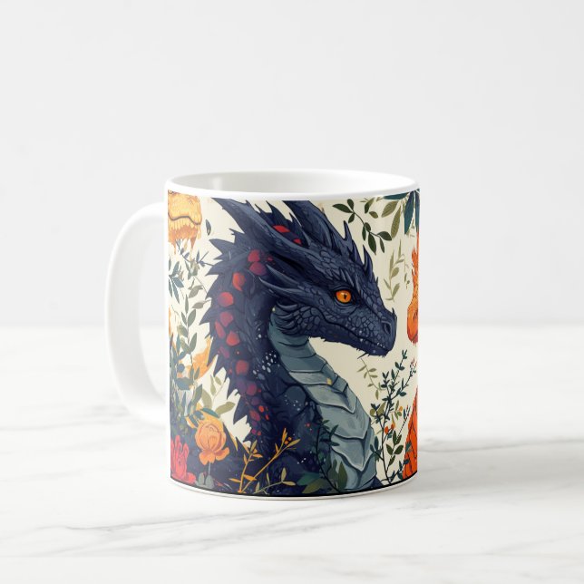 Year of the Dragon Coffe Mug with Dragons (Front Left)