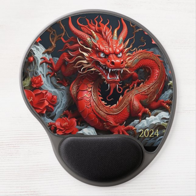 Year of the dragon decor  gel mouse pad (Front)