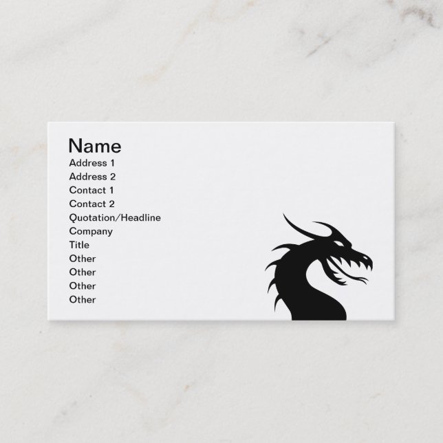 Year of the Dragon - Dragon Head Business Card (Front)