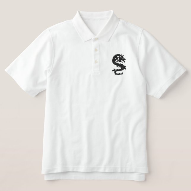 Year of The Dragon Embroidered Polo Shirt (Design Front)