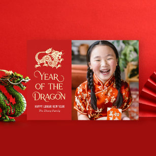 Year Of The Dragon FOIL Chinese New Year Card