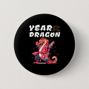 Year Of The Dragon Funny Dragons Chinese Zodiac Si Button