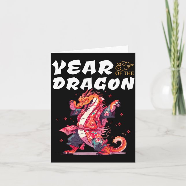 Year Of The Dragon Funny Dragons Chinese Zodiac Si Card (Front)
