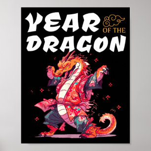 Year Of The Dragon Funny Dragons Chinese Zodiac Si Poster