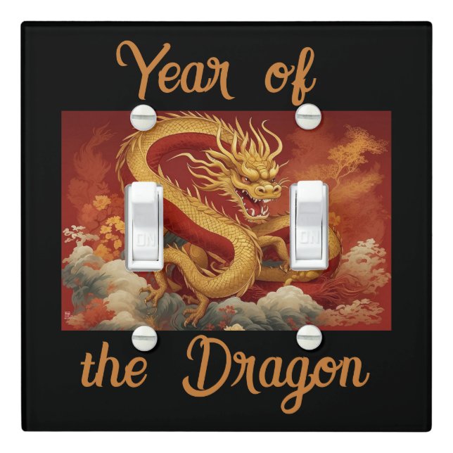 Year of the Dragon Light Switch Cover (In Situ)