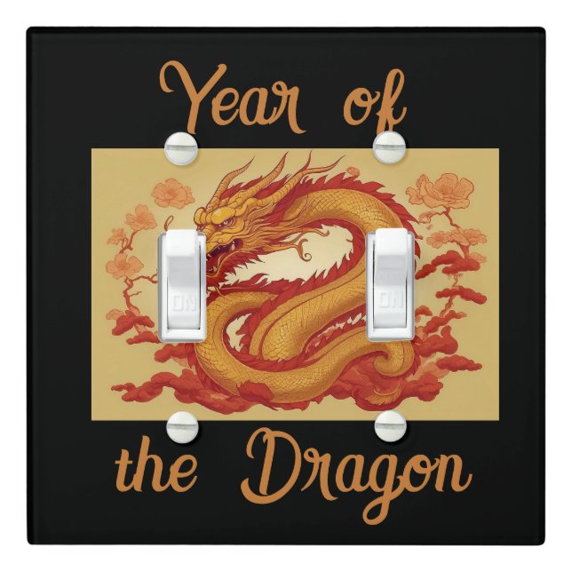 Year of the Dragon Light Switch Cover (In Situ)
