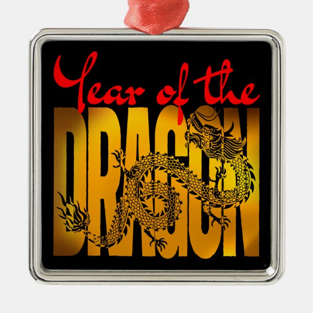 Year of the Dragon Metal Ornament (Front)
