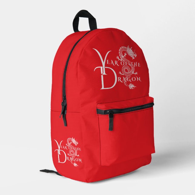 Year of the dragon printed backpack (Back Corner Left)