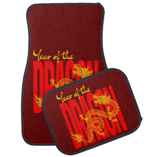 Year of the Dragon Red Gold Car Floor Mat