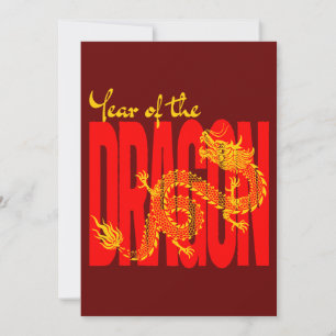 Year of the Dragon Red Gold Invitation