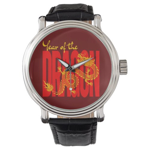 Year of the Dragon Red Gold Watch
