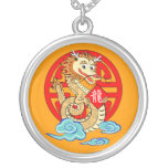 Year Of The Dragon Silver Plated Necklace at Zazzle
