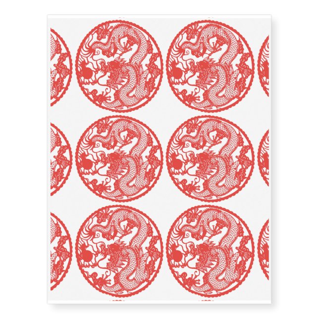 "Year Of The Dragon" Temporary Tattoos (Front)