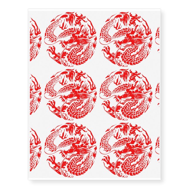 "Year Of The Dragon" Temporary Tattoos (Front)