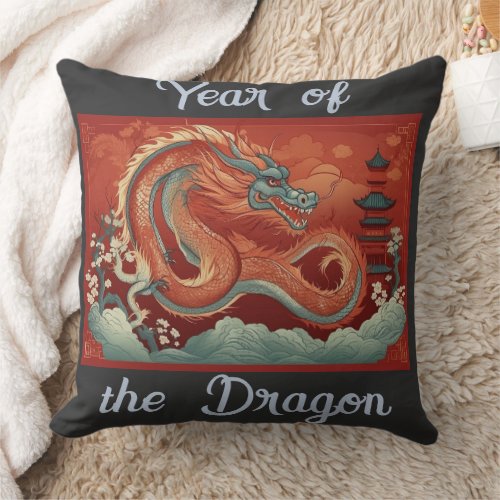 Year of the Dragon Throw Pillow