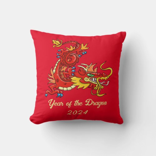 Year of the Dragon Throw Pillow
