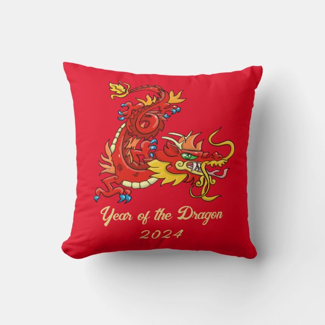 Year of the Dragon Throw Pillow (Front)