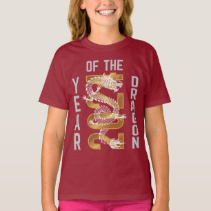 Year of the Dragon Year 2024 White Gray Gold T-Shirt